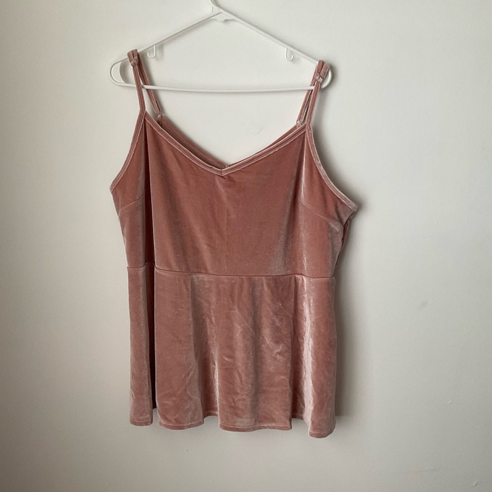 Torrid Sophie Stretch Velvet Pink Blush Swing Cami Top size 3